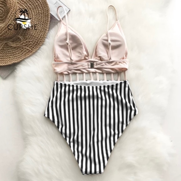 NWT CUPSHE Hi Waisted Backless One-Piece Swimsuit - Picture 7 of 10